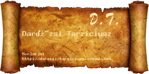 Darázsi Tarziciusz névjegykártya